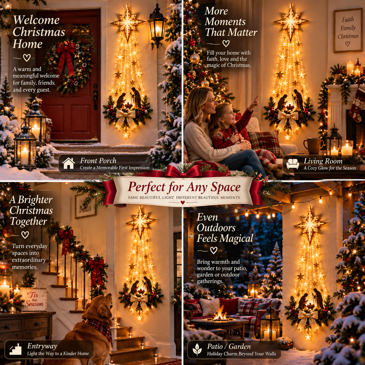 🎄 Christmas Hot Sale - 49% OFF✨ Bethlehem Star of Faith ✝️- Lighted Nativity Wall Decor