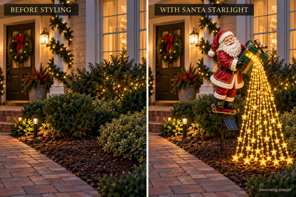🎄 Christmas Sale ✨ Santa’s Starlight Gift Waterfall – Solar LED Garden Stake Light