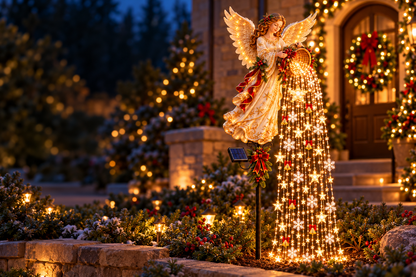 🎄 Christmas Sale – Angel’s Starlight Cascade Solar LED Garden Stake Light ✨