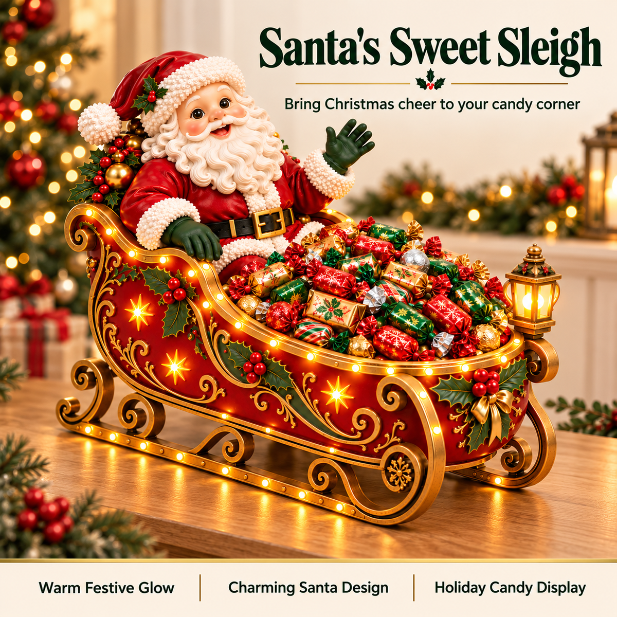 🎄 Light-Up Christmas Candy Bowl – Charming Holiday Tabletop Decor ✨Free Shipping