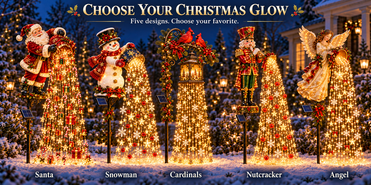 🎄 Christmas Starlight Cascade – Solar LED Garden Stake Lights