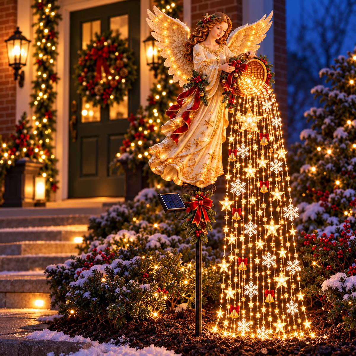 🎄 Christmas Sale – Angel’s Starlight Cascade Solar LED Garden Stake Light ✨