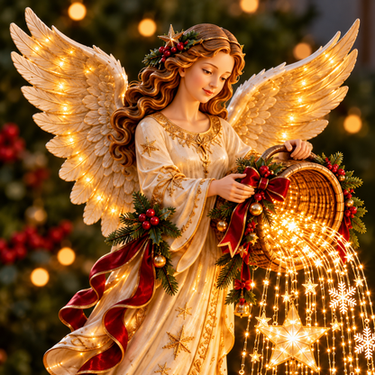 🎄 Christmas Sale – Angel’s Starlight Cascade Solar LED Garden Stake Light ✨