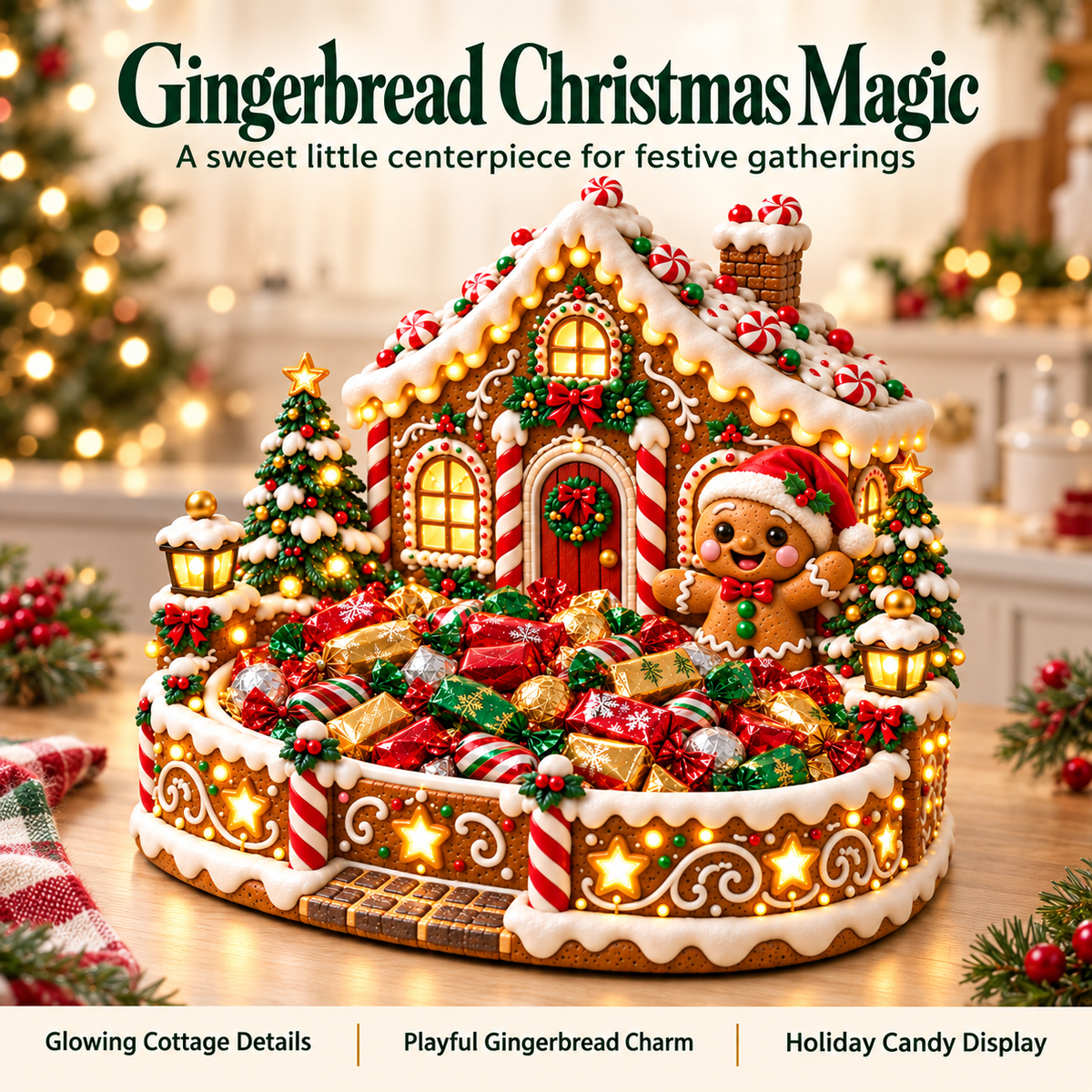 🎄 Light-Up Christmas Candy Bowl – Charming Holiday Tabletop Decor ✨Free Shipping