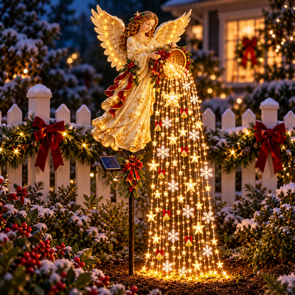 🎄 Christmas Sale – Angel’s Starlight Cascade Solar LED Garden Stake Light ✨