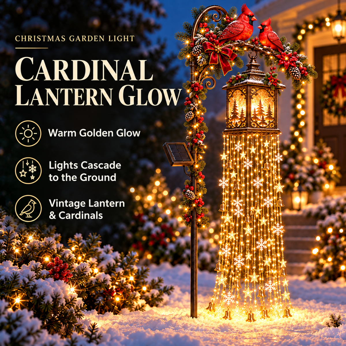 🎄 Christmas Starlight Cascade – Solar LED Garden Stake Lights