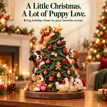 🎄🐕Christmas Puppy Party – Dog Christmas Tree Figurine