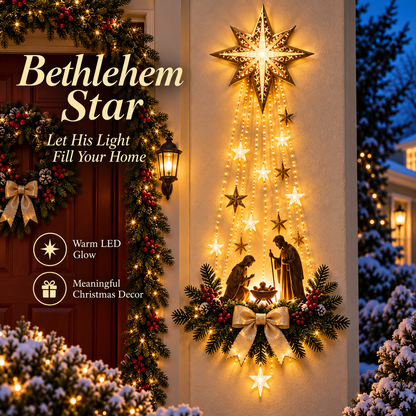 ✨ Last Day – 50% OFF! ✝️ Bethlehem Star of Faith – Lighted Nativity Wall Decor