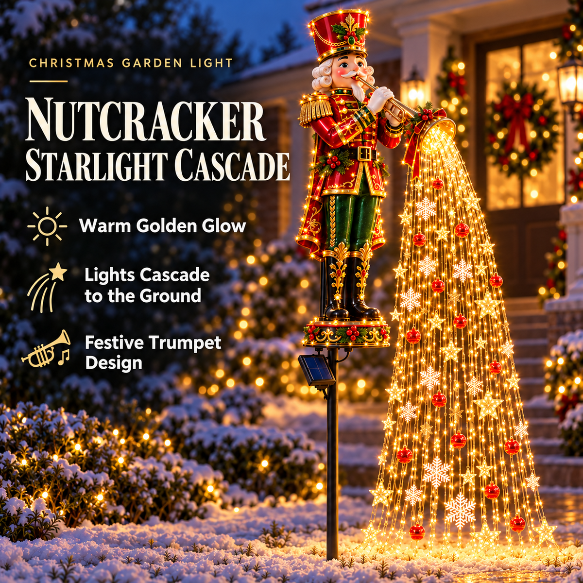 🎄 Christmas Starlight Cascade – Solar LED Garden Stake Lights