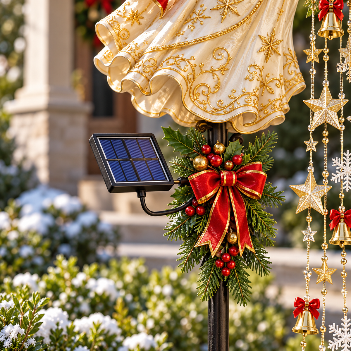🎄 Christmas Sale – Angel’s Starlight Cascade Solar LED Garden Stake Light ✨