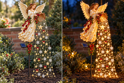 🎄 Christmas Sale – Angel’s Starlight Cascade Solar LED Garden Stake Light ✨