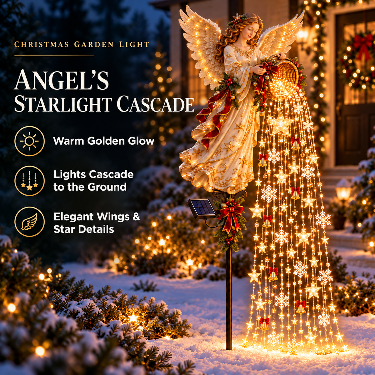 🎄 Christmas Starlight Cascade – Solar LED Garden Stake Lights