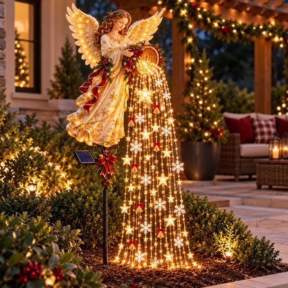 🎄 Christmas Sale – Angel’s Starlight Cascade Solar LED Garden Stake Light ✨