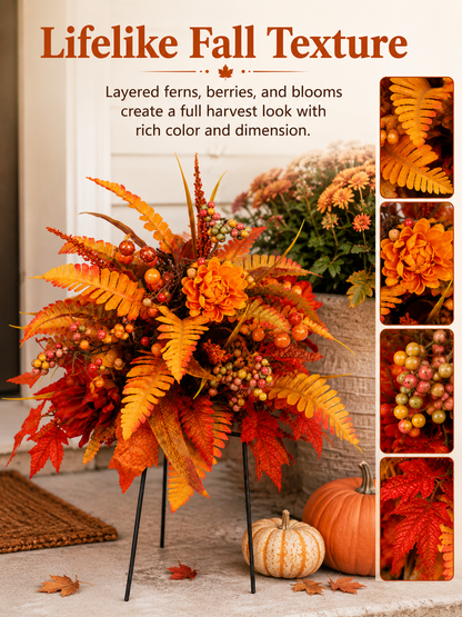 🍂🎄 Seasonal Porch & Garden Decor – Fall Florals & Pre-Lit Christmas Hanging Baskets