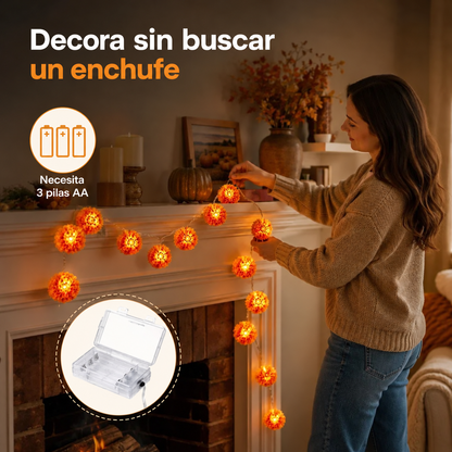 🎁Luces LED de cempasúchil para Día de Muertos | 3 m y 20 flores