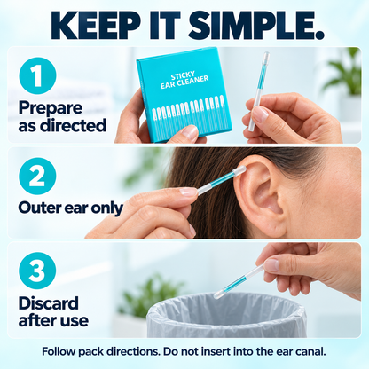 ✨ Sticky Ear Cleaning Sticks – Simple Outer-Ear Care, One Fresh Stick at a Time | 24-Pack