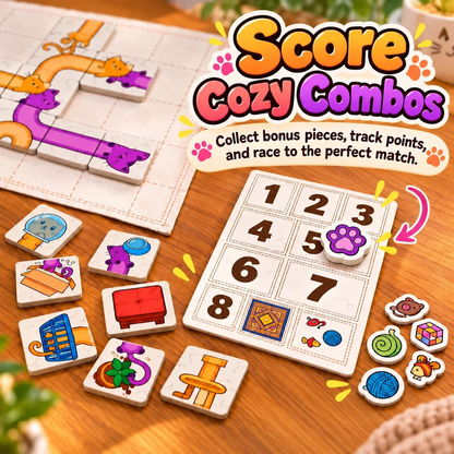 🐱 Cute Cat Puzzle Board Game for Family Fun & Game Night
