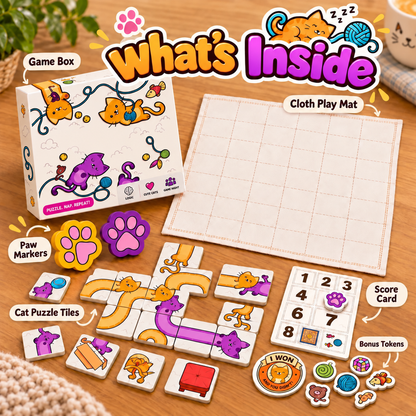 🐱 Cute Cat Puzzle Board Game for Family Fun & Game Night