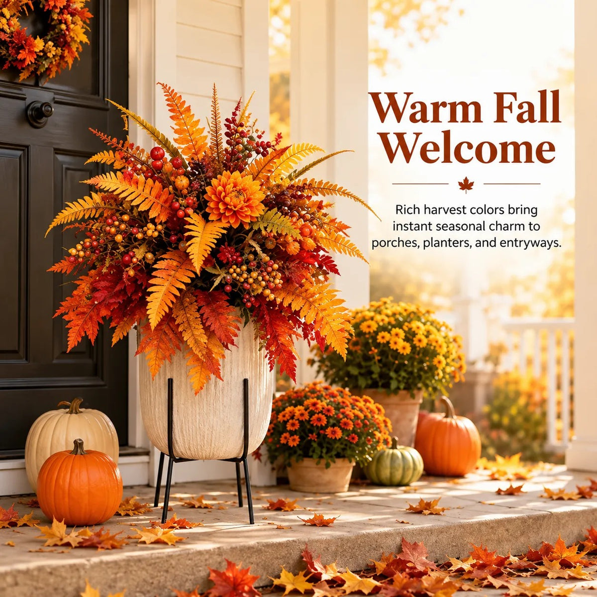🍂 Autumn Hot Sale | Harvest Welcome Garden Stake Arrangement™ – Instant Fall Color for Porches, Planters & Entryways