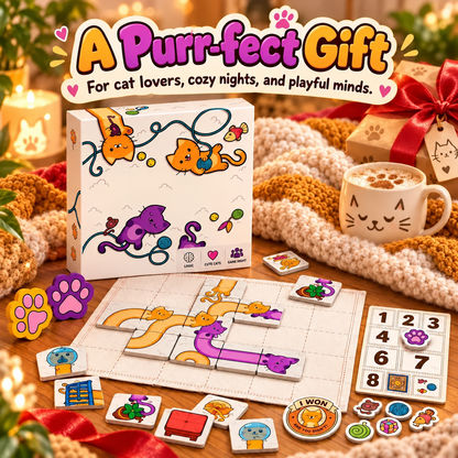 🐱 Cute Cat Puzzle Board Game for Family Fun & Game Night