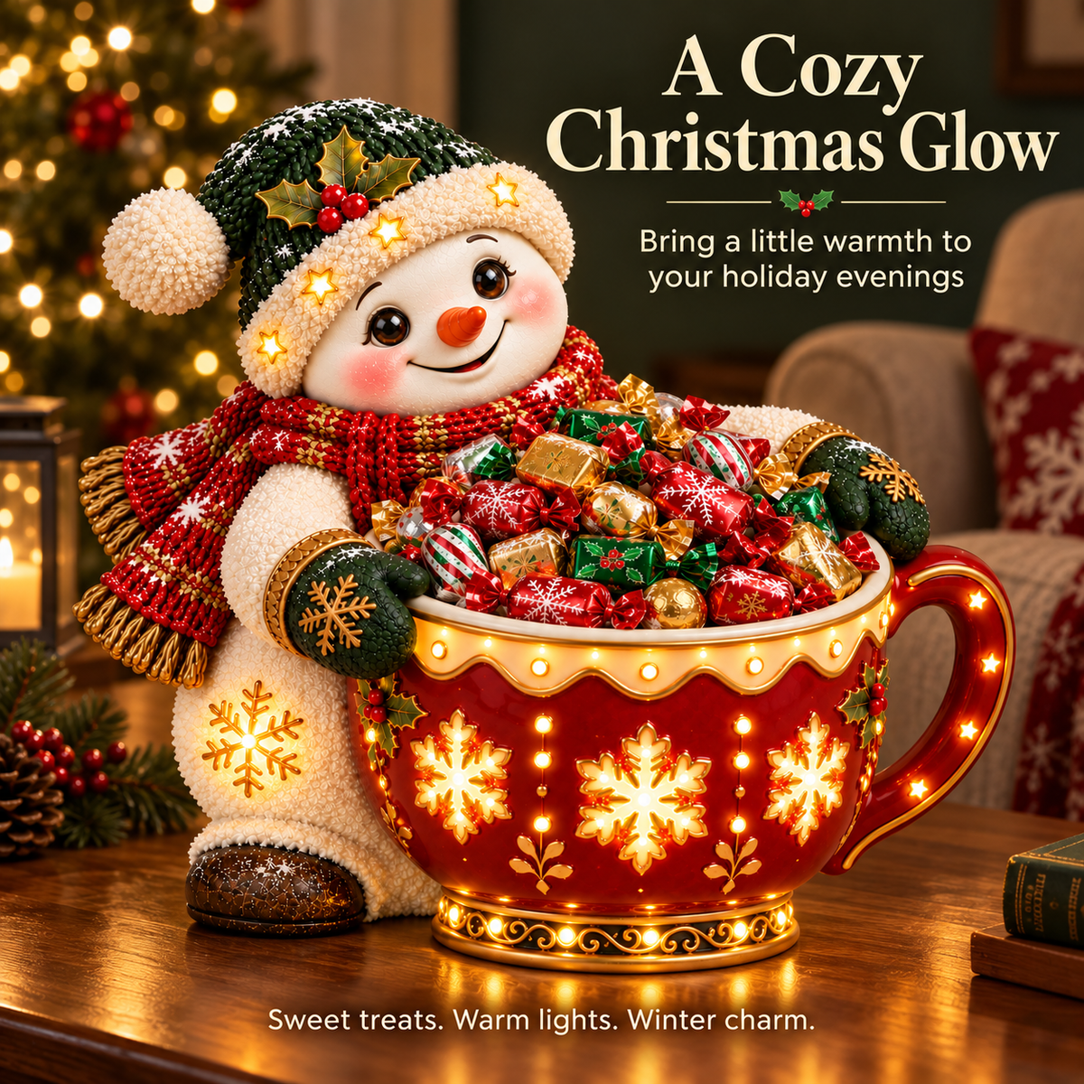 🎄 Light-Up Christmas Candy Bowl – Charming Holiday Tabletop Decor ✨Free Shipping