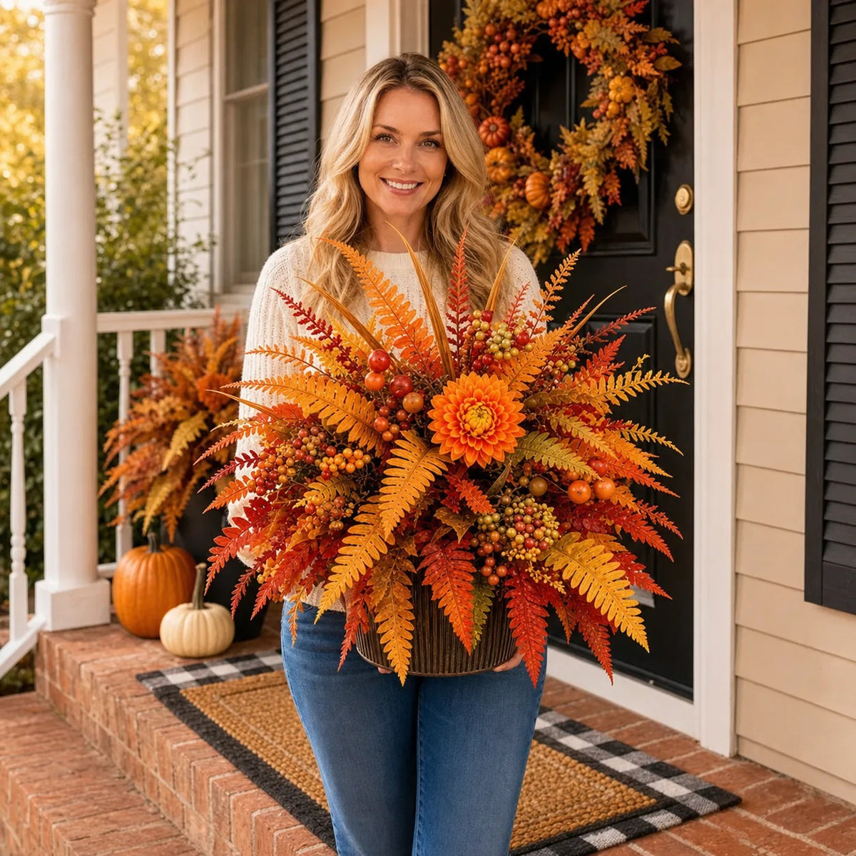 🍂 Autumn Hot Sale | Harvest Welcome Garden Stake Arrangement™ – Instant Fall Color for Porches, Planters & Entryways