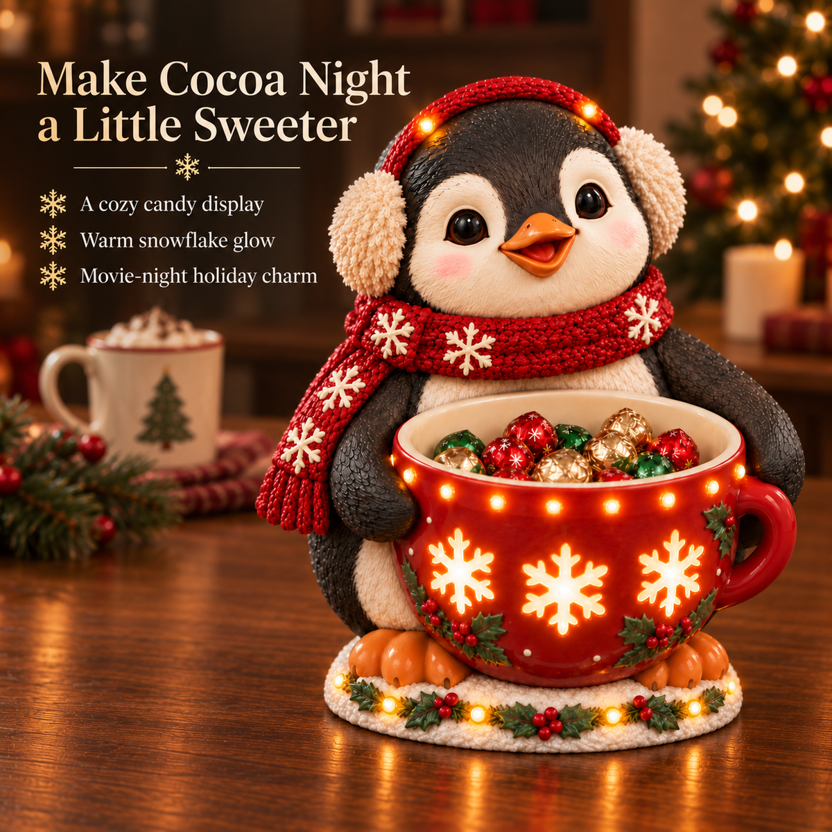 🎄 Christmas Sale ✨ Light-Up Christmas Candy Bowl – Charming Holiday Tabletop Decor & Gift 🎁