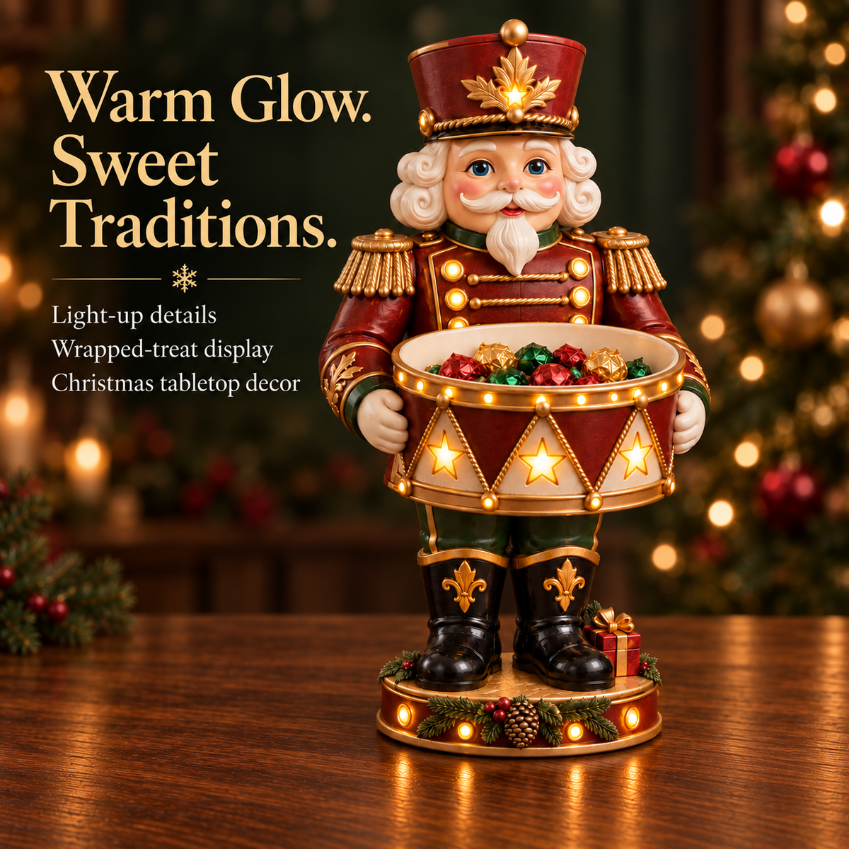 🎄 Christmas Sale ✨ Light-Up Christmas Candy Bowl – Charming Holiday Tabletop Decor & Gift 🎁