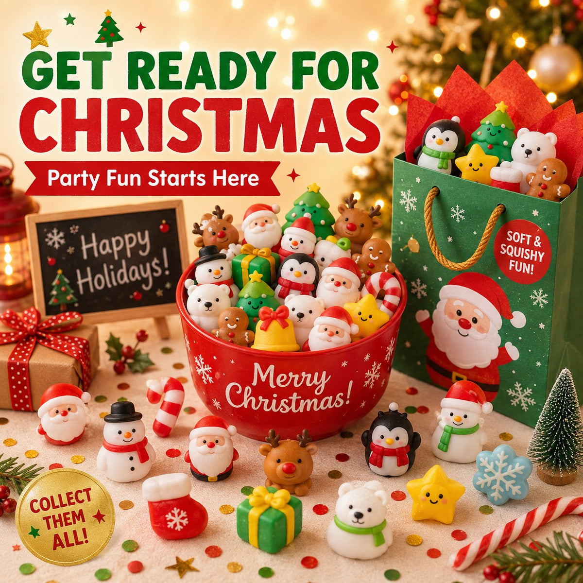 🔥 LAST DAY 50% OFF - 🎄24PCS Random Christmas Mochi Squishy Gift Set