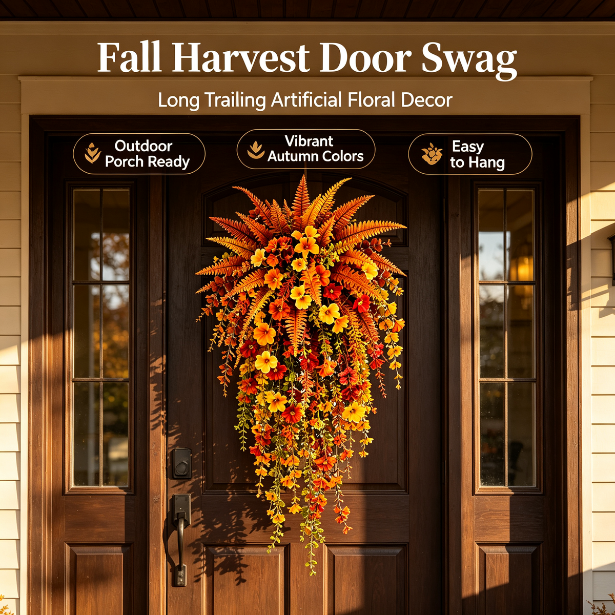 Artificial Fern for Autumn Outdoor Decor– Autumn Porch & Door Decoration