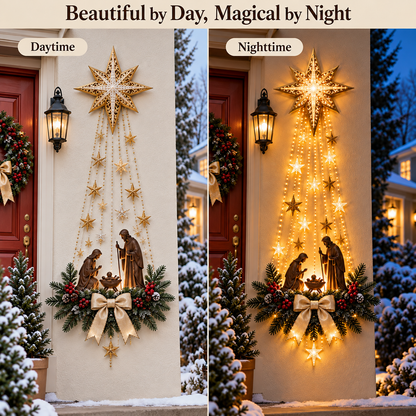 ✨ Last Day – 50% OFF! ✝️ Bethlehem Star of Faith – Lighted Nativity Wall Decor