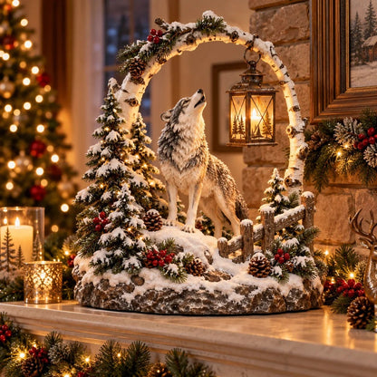 📍🔥50% OFF - 🐻Woodland Bear Family Lantern – Lighted Christmas Forest Tabletop Decor 🎄