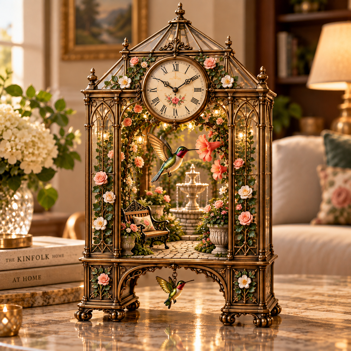 🌿 Secret Garden Timekeeper™ – Lighted Botanical Tabletop Clock Collection