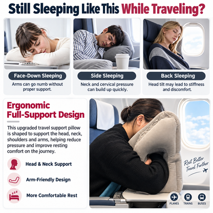 🔥 50% OFF – ✈️Ergonomic Inflatable Travel Pillow | 45° Comfort Support for Better Sleep Anywhere