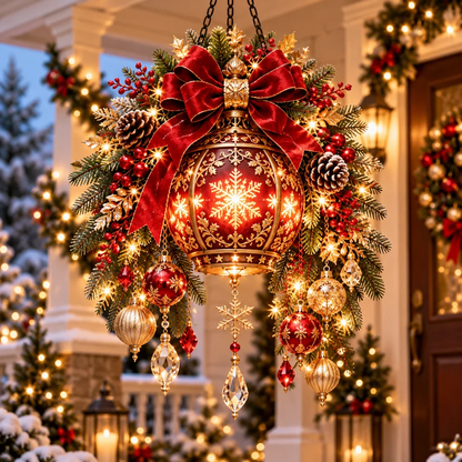 🔥 LAST DAY 50% OFF 🔥🎄 Christmas Porch Glow™ – Pre-Lit Holiday Lantern & Evergreen Decor | 3 Festive Styles