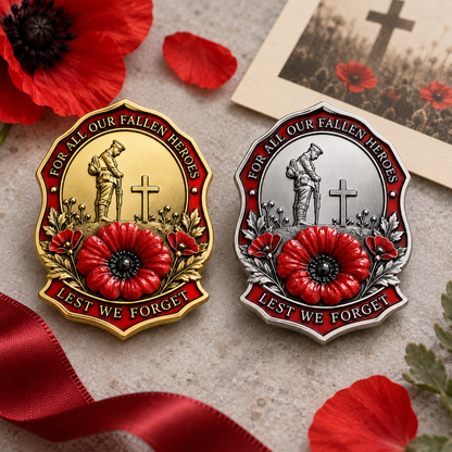 🌺Limited Edition Red Poppy Remembrance Brooch – For All Our Fallen Heroes🎖️
