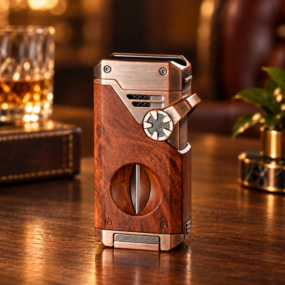 🔥 ForgeLux™ Triple-Flame Refillable Torch Lighter – Vintage Mechanical Edition