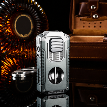 🔥 ForgeLux™ Triple-Flame Refillable Torch Lighter – Vintage Mechanical Edition