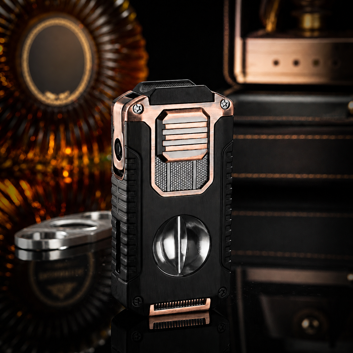 🔥 ForgeLux™ Triple-Flame Refillable Torch Lighter – Vintage Mechanical Edition
