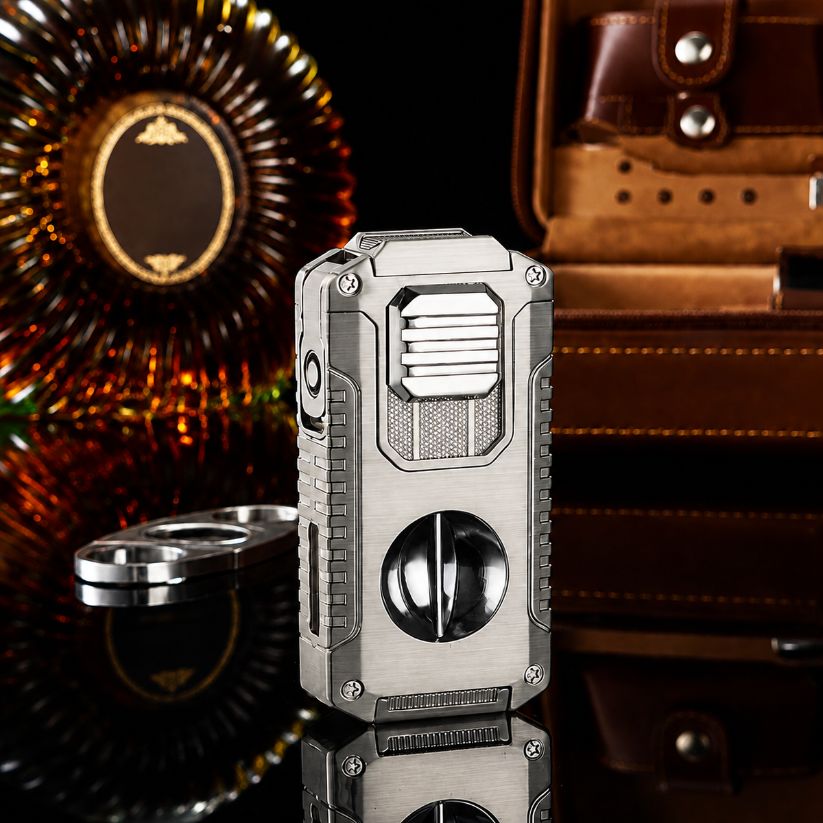 🔥 ForgeLux™ Triple-Flame Refillable Torch Lighter – Vintage Mechanical Edition