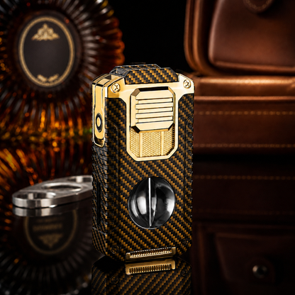 🔥 ForgeLux™ Triple-Flame Refillable Torch Lighter – Vintage Mechanical Edition