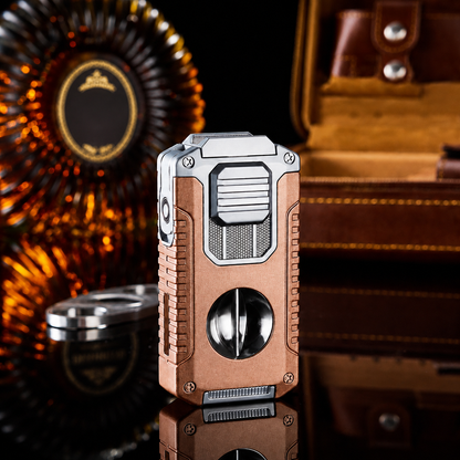 🔥 ForgeLux™ Triple-Flame Refillable Torch Lighter – Vintage Mechanical Edition