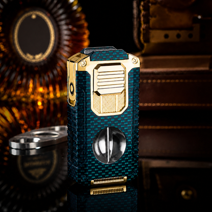 🔥 ForgeLux™ Triple-Flame Refillable Torch Lighter – Vintage Mechanical Edition