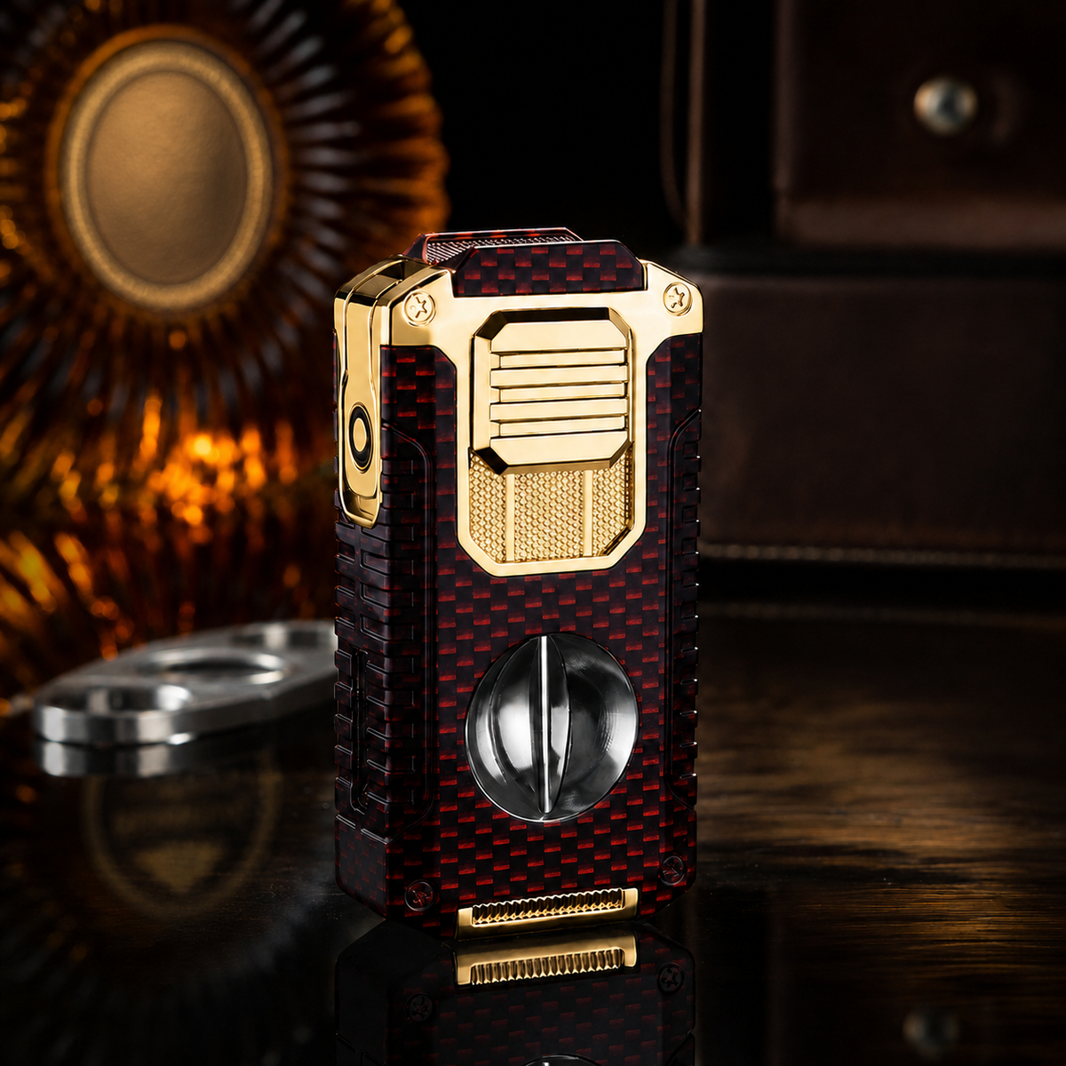 🔥 ForgeLux™ Triple-Flame Refillable Torch Lighter – Vintage Mechanical Edition