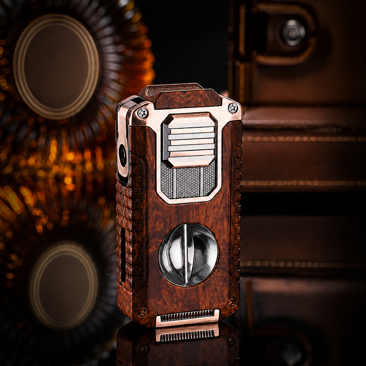 🔥 ForgeLux™ Triple-Flame Refillable Torch Lighter – Vintage Mechanical Edition