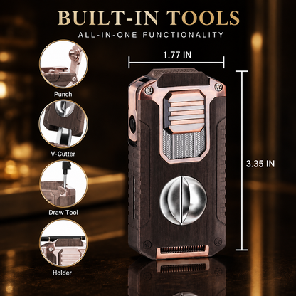 🔥 ForgeLux™ Triple-Flame Refillable Torch Lighter – Vintage Mechanical Edition