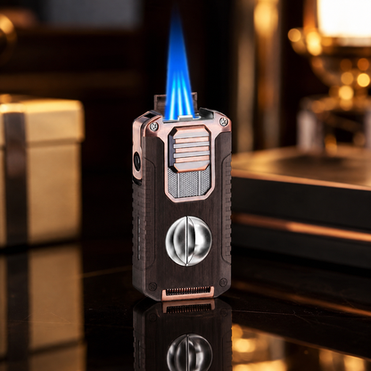 🔥 ForgeLux™ Triple-Flame Refillable Torch Lighter – Vintage Mechanical Edition