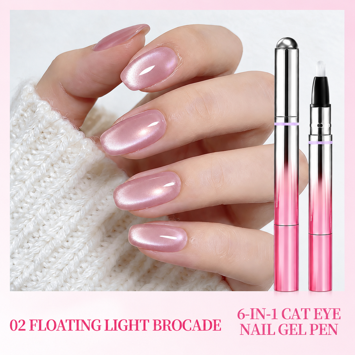 ✨6-in-1 Nail Care & Cat Eye Pen – All-in-One Base, Builder, Color & Top Coat with Magnetic Bead
