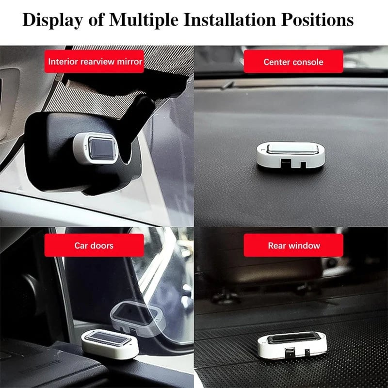 🚗🌞Solar Car Anti-Theft Light – solar + USB charged, auto-flashes at night. Realistic LED mimics active alarm – deters thieves without wiring. 🛡️