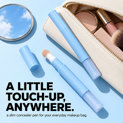 Hydrating Cream Concealer Pen – Sponge Applicator, Matte Finish, Brightening ✨